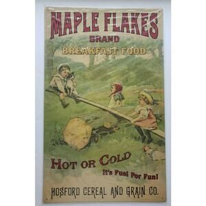 GIANT Maple Flakes Brand Ohio Wholesale 15 x 24 Rustic Retro Metal Signs 28433